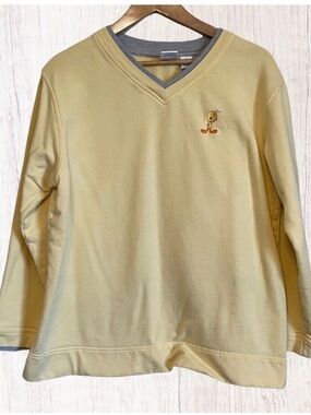 Vintage Warner Bros Tweety Bird Yellow Crew Neck Sweatshirt SZ M